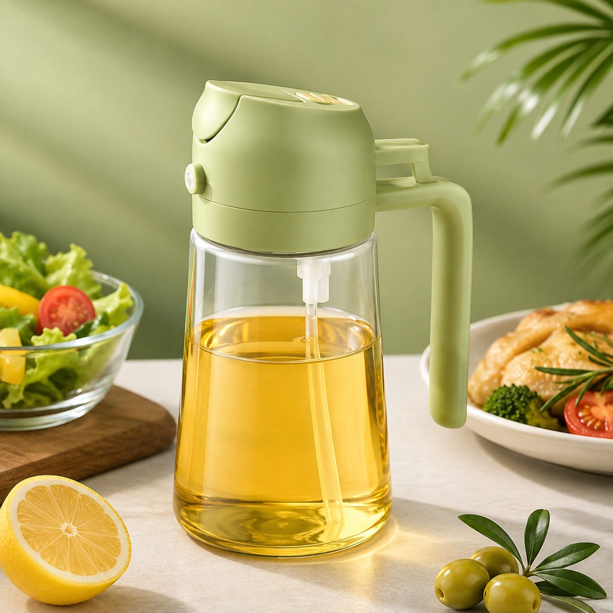 2-in-1 Oil Sprayer & Dispenser Bottle (500ml)