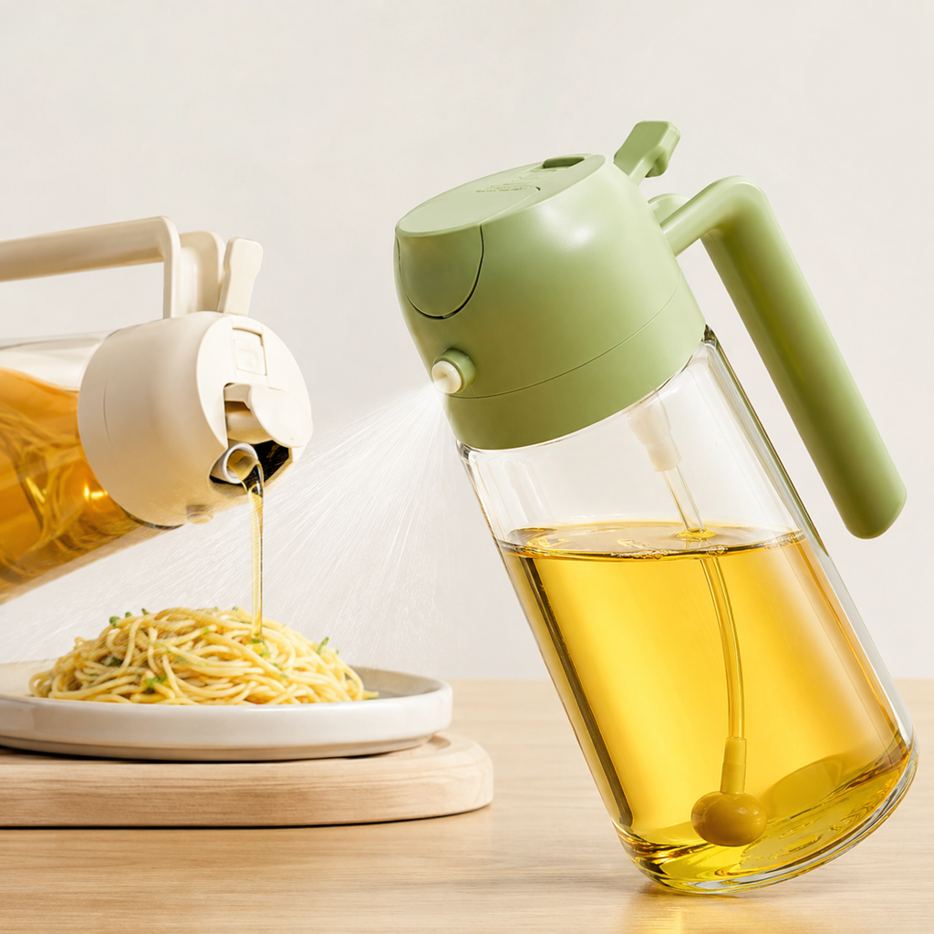 2-in-1 Oil Sprayer & Dispenser Bottle (500ml)