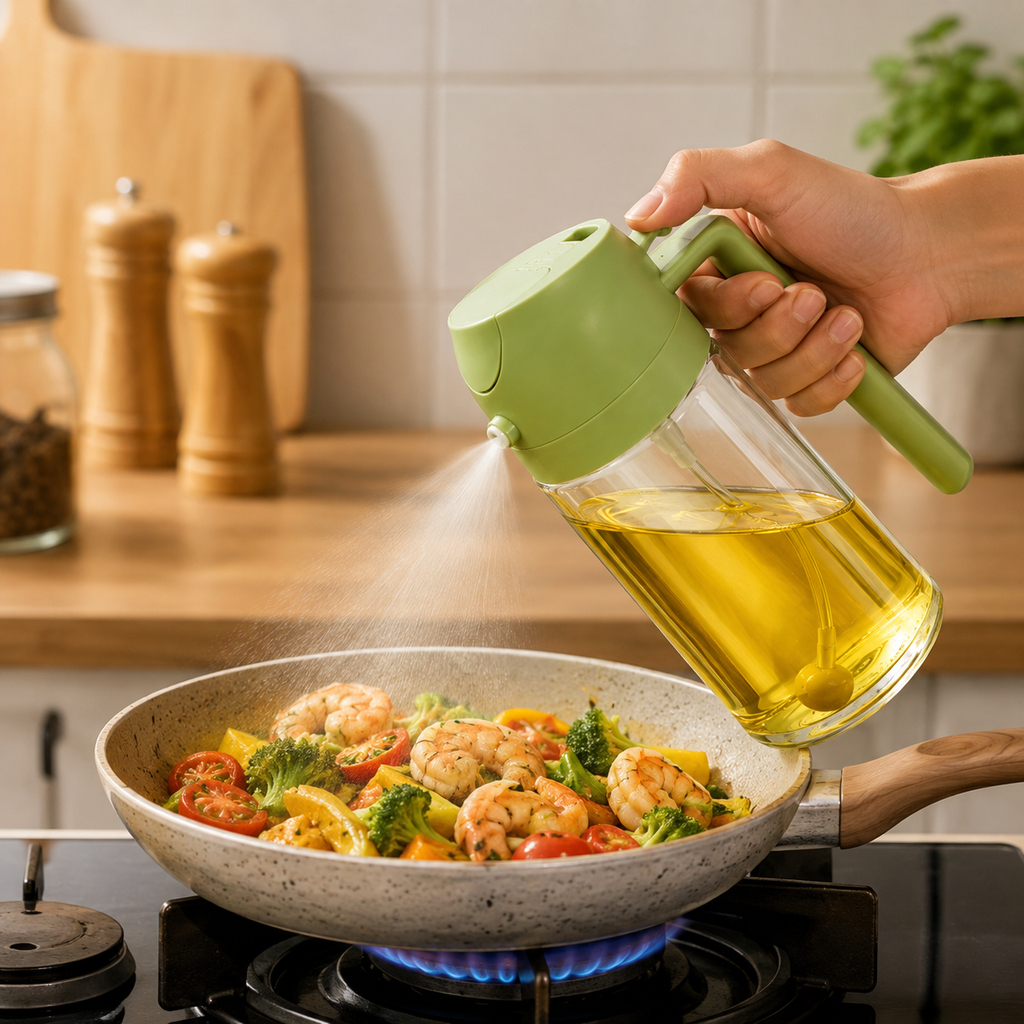 2-in-1 Oil Sprayer & Dispenser Bottle (500ml)