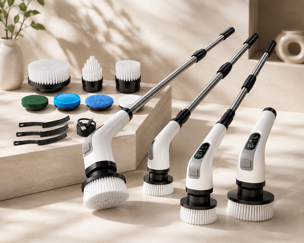 7-in-1 Cordless Electric Spin Scrubber with Extendable Handle