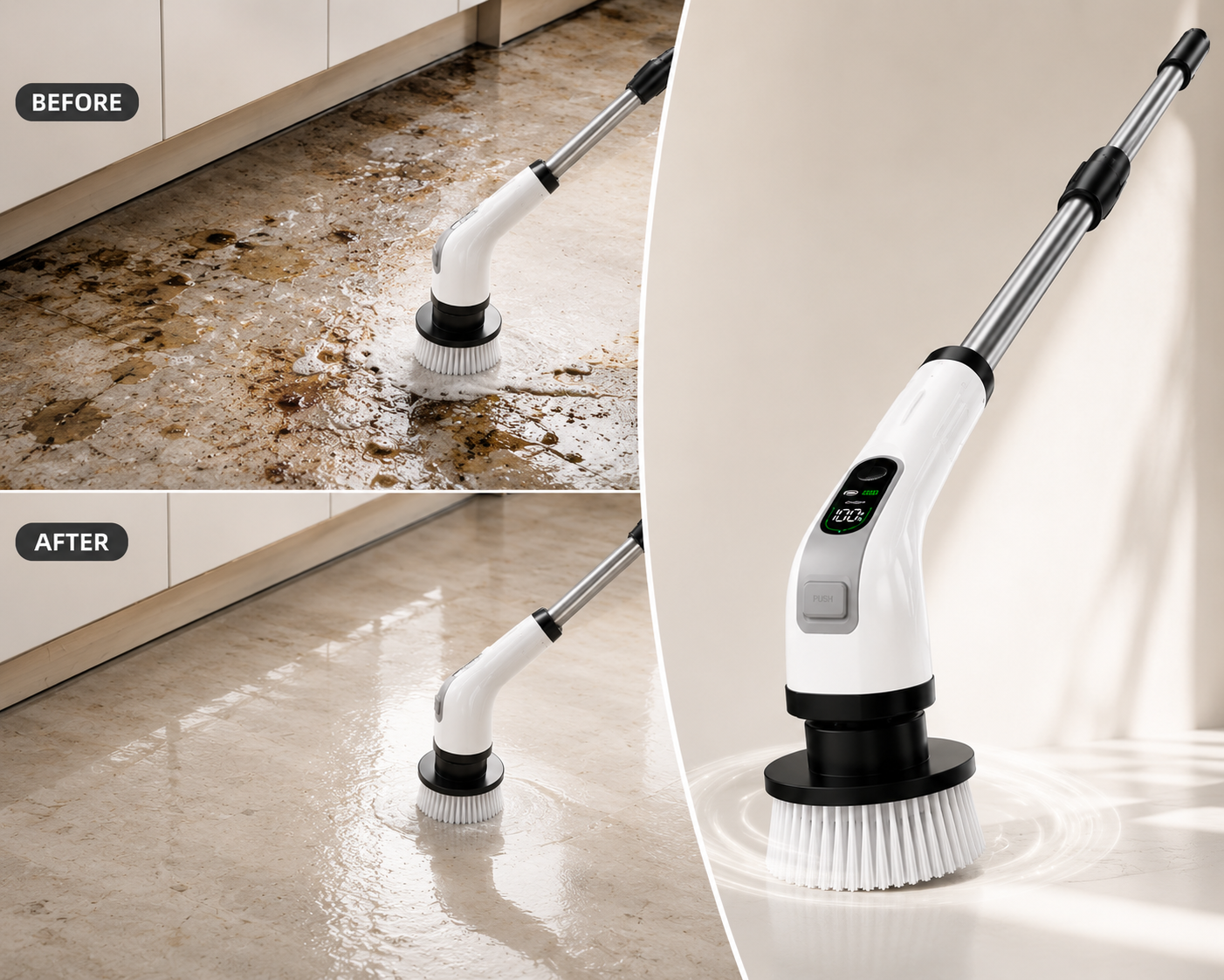 7-in-1 Cordless Electric Spin Scrubber with Extendable Handle