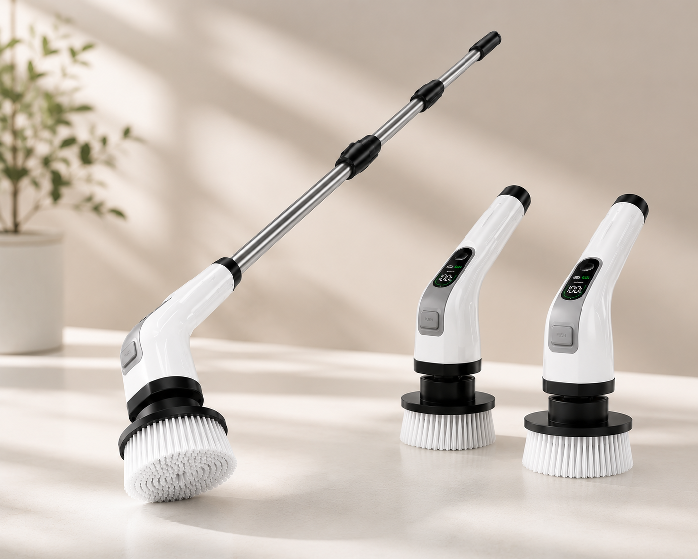 7-in-1 Cordless Electric Spin Scrubber with Extendable Handle