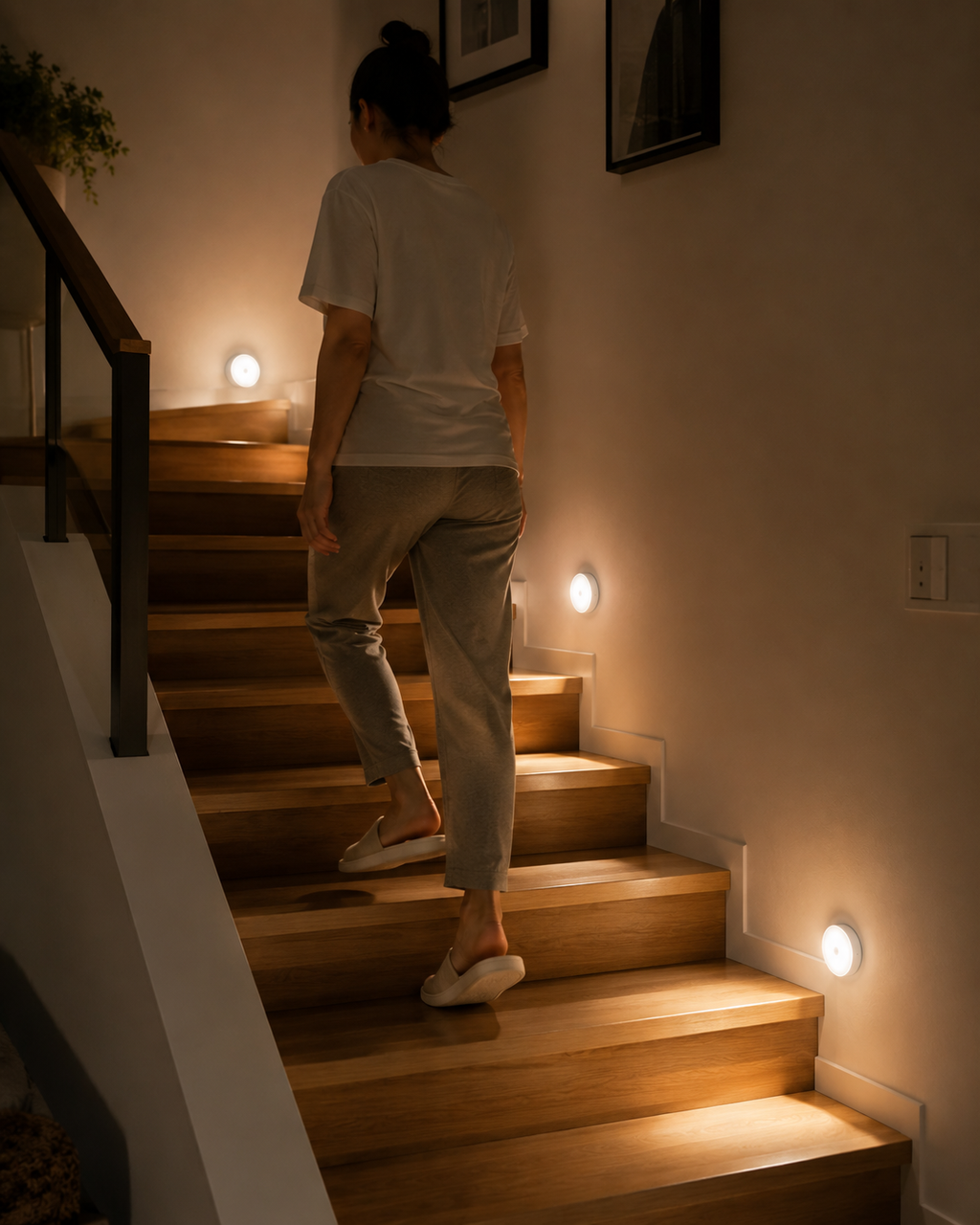 Rechargeable Motion Sensor LED Night Light – Magnetic Wireless Wall Lamp
